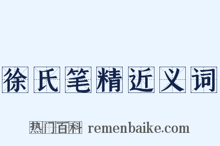 徐氏笔精近义词是什么意思的图片